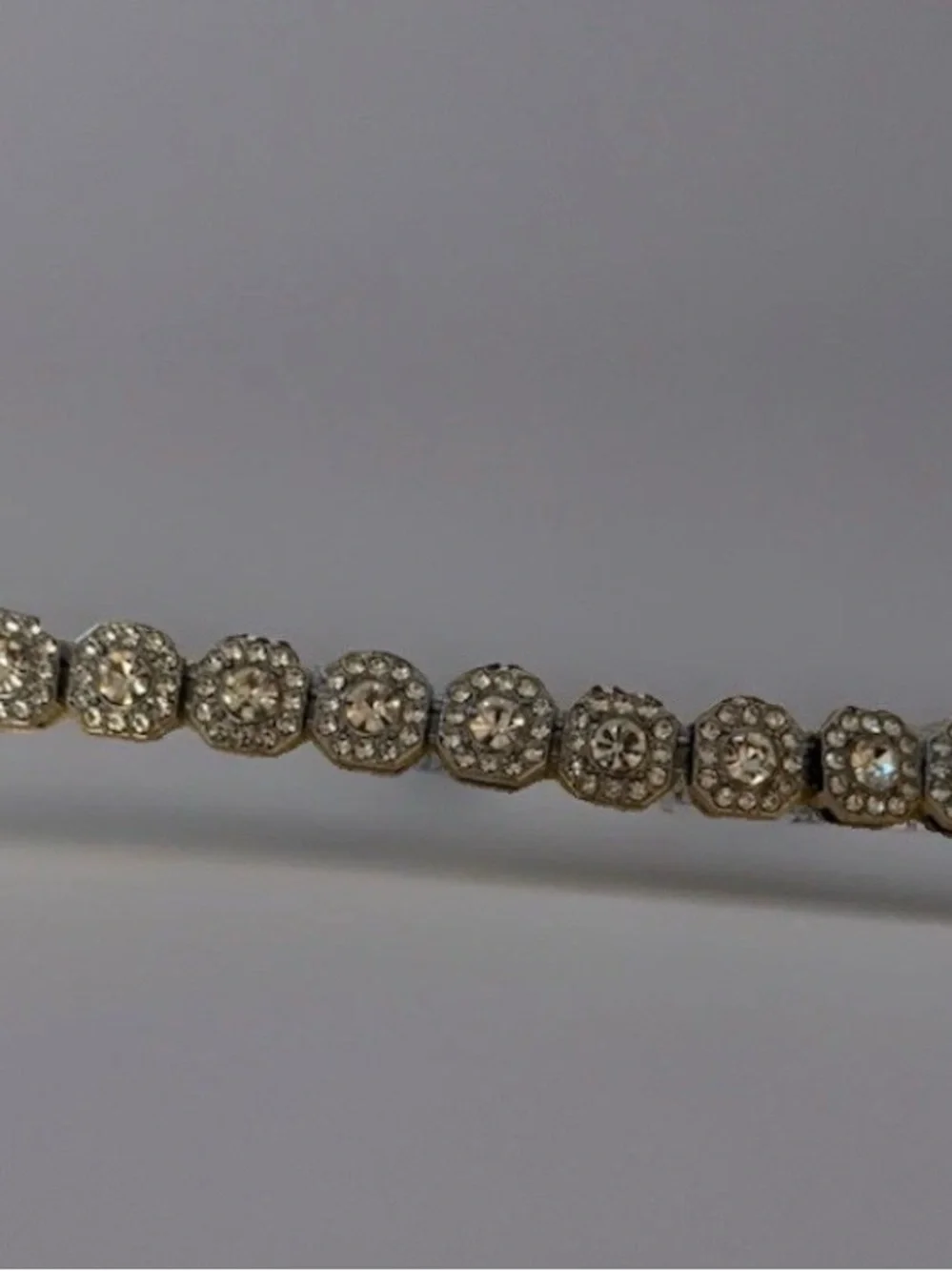 Silver Tone Clear Round Crystal Tennis Bracelet Prong Set Box Clasp